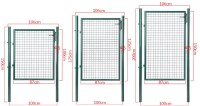 Garden Fence Gate Single or Double Small Door Steel Frame with Lock and Handles