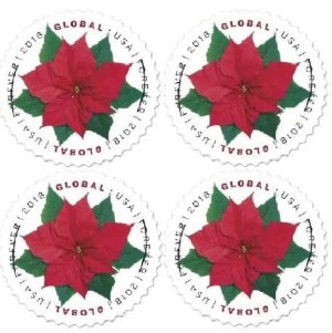 2018 Global Poinsettia International First Class Forever US Postage Stamps