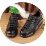 Men's Shoes New Fashion Casual Shoes Summer Breathable Top Layer Leather Crocodile Leat...
