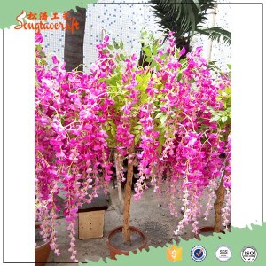 1m hot sale Chinese silk cloth wedding decoration artificial wisteria flower tree