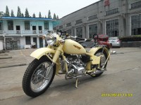 Two wheels CJ 750cc motorcycle with yellow color