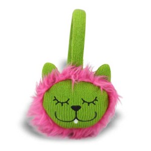 Green Lion Knitted Ear Warmers for Children Baby Ear Protection Cartoon Stuffed Toys Ea...