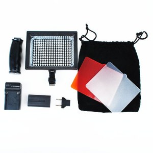 187LED LED Videoleuchte f. Foto Kamera Licht+2 Filters 1250lM