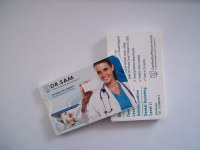 Business card dental floss