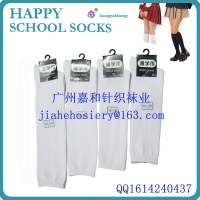 Young girls school white socks /design school girls long socks