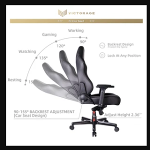 VICTORAGE Echo VE Series PU Leather Office Chair Home Seat(Carbon)