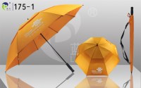 Golf Umbrella with Automatic Open and Two-layer Cover, Full Fiber Frame and Aluminum Sh...