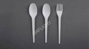 High Quality Disposable PS Plastic Cutlery with Napkin for Airplane