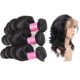 Peruvian Loose Wave Hair 2 Bundles With 360 Lace Frontal Closure
