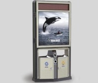 Outdoor advertising lightbox with trashcan F-02