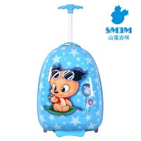Blue Shanmao Oval Shape Kids Trolley Case Kids Luggage,Lightweight Childrens Suitcases