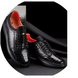 Crocodile Leather Shoes Men's Genuine Leather High-End Business Casual Men's Formal Wea...