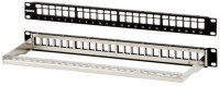 24 ports 1U 19" modular patch panel, Flat Type, with rear cable manager (without module...)