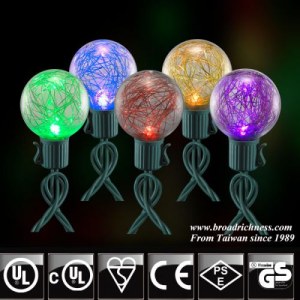 25CT G40 Glass Tinsel LED Christmas String Lights