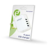 EnerGenie Chargeur Universel USB, 3.1 A, Blanc - EG-U4AC-02