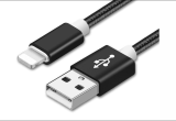 Reekin Chargeur pour Iphone (USB-Lightning) - 1,0 mètre (Noir-Nylon)