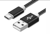 Reekin Chargeur USB Type-C - 1,0 mètre (Noir-Nylon)
