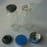 10ml clear glass serum vials with 20mm rubber stopper and 20mm seal cap