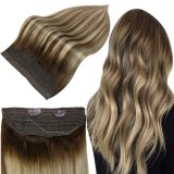 Full Shine Balayage Halo Human Hair Extensions Highlighted (#4/24/4)