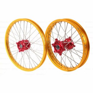 Custom made motorcycle spoked wheels with 1.60-21" and 2.15-19"