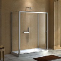 8mm White Tempered Glass Silkscreen Shower Enclosure Door