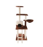 POILS BEBE CAT ACTIVITY TREE TOWER, 54-INCH MULTILEVEL PLAY SCRATCHING POST WITH...