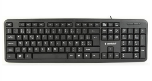 Gembird Clavier standard, USB, disposition BELGIQUE, noir - KB-U-103-BE