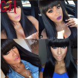 Glueless Lace Front Wigs With Bangs