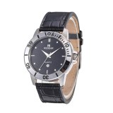 DIAMOND STAINLESS STEEL WATCH WATERPROOF LEATHER STRAP