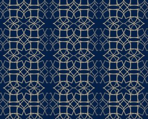 Dark Blue Cut Traditional Prayer Room Carpet