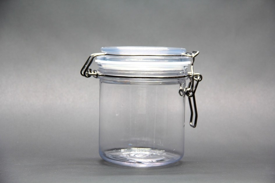 Round kilner jar, plastic bail jar, plastic kilner jar facial mask