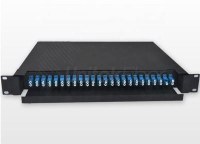 1U 19 inch Rack Mount Sliding Fiber Optic Patch Panel with Splice Tray, LC Pigtail and...