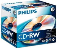 Philips CD-RW 700MB 10pcs boîte à bijoux boîte en carton 4-12x CW7D2NJ10/00