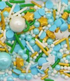 Hollow Heart Confetti With Mix Colors Sugar Pearls And Jimmies Sprinkles Mix