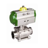GKV-136 Ball Valve, 3 Piece, Full Port, Clamp Connection, With ISO Mounting Pad