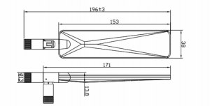 196MM Paddle 5G External Antenna