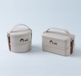 Husk Fiber 2-layer Portable Rectangular & Round Lunch Box