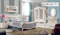 Youth Kids Luxurious Oak MDF Bed room Furniture Set