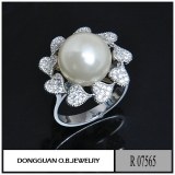 R7565 Fashionable Diamond Jewelry Rhodium Plated Pearl Jewelry