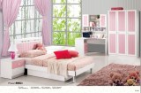 4 pcs White / Pink Modern Princess / Girl Children Bedroom Furniture