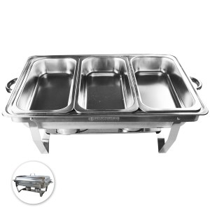 Herzberg HG-8022-3 : Poêle à Frire en Acier Inoxydable - 3 Pièces 1/3 de la Casserole