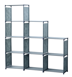 Herzberg 9-Layer Staircase Shelf Book Cabinet Storage Rack - 125x125cm Gris