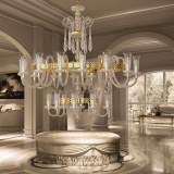 Gold Chandelier Modern Crystal Light from Czech Republic