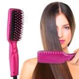 Ceramic Heating Pink LED Hair Straightener Brush With Anti Scald Function
