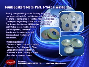 Speaker parts: Back Plate and Pot Yokes made in Taiwan