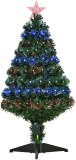 3ft Tall FirArtificial Christmas Tree with Realistic Branches, 90 Multi-Color LED Light...