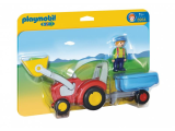 Playmobil 1.2.3 - Fermier avec tracteur et remorque (6964)