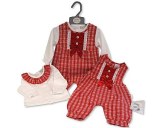 Baby Girls 2 Pieces Long Romper Set with Bow and Lace