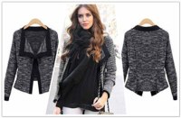Black Fashion Long-sleeved Knitting Cardigan Short Coat