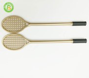 Badminton racket shape promotional black gel pen